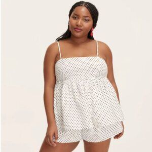 TARGET DROP Kate Spade White Polka Dot Baby Doll Tank Top